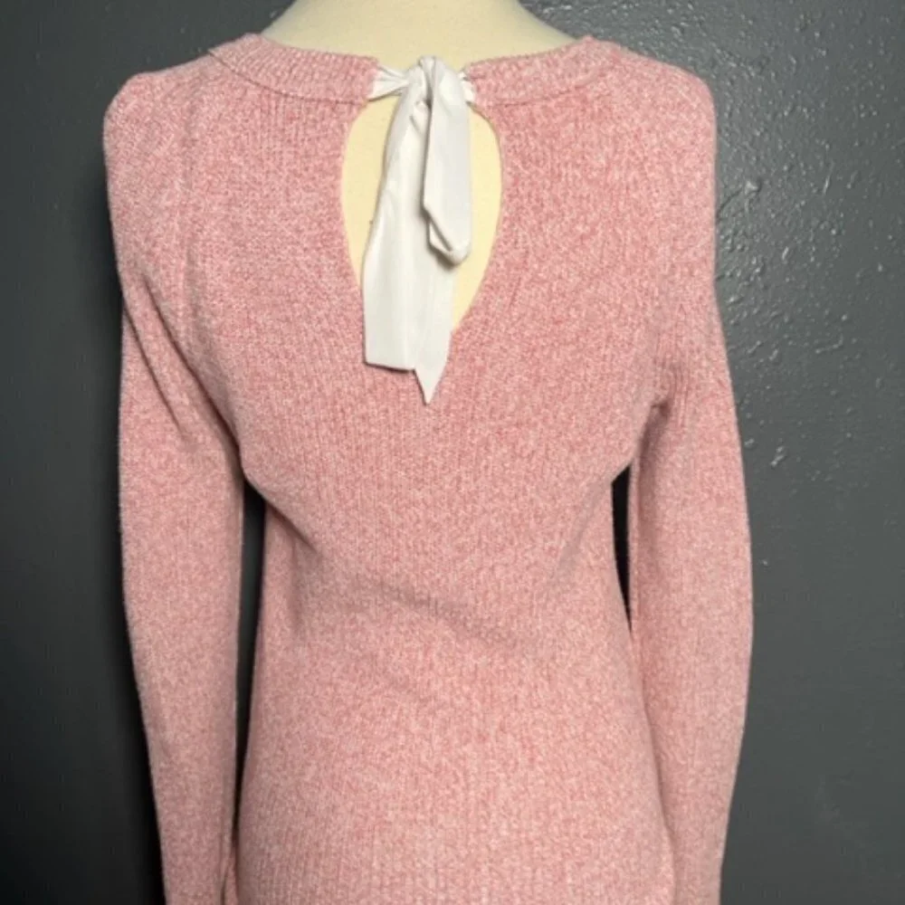 Loft Womens Light Pink Long Sleeve Lightweight Sweater 100% Cotton Size XS - Picture 4 of 7
